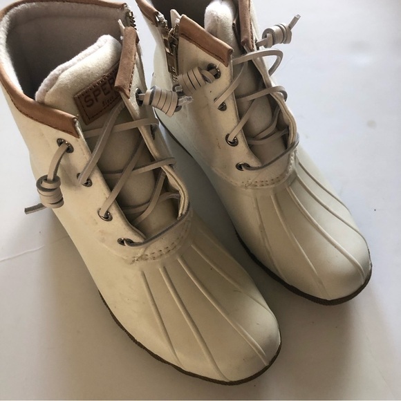 NEW Sperry Saltwater Duckboot Wool Ivory 7 - Picture 4 of 6